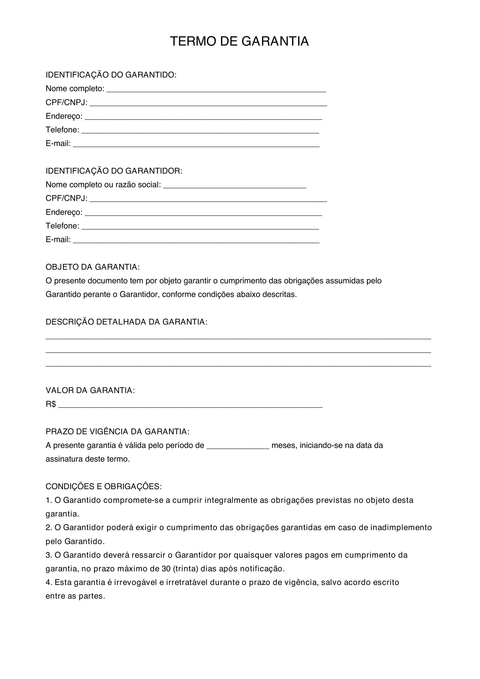 Modelo De Garantia