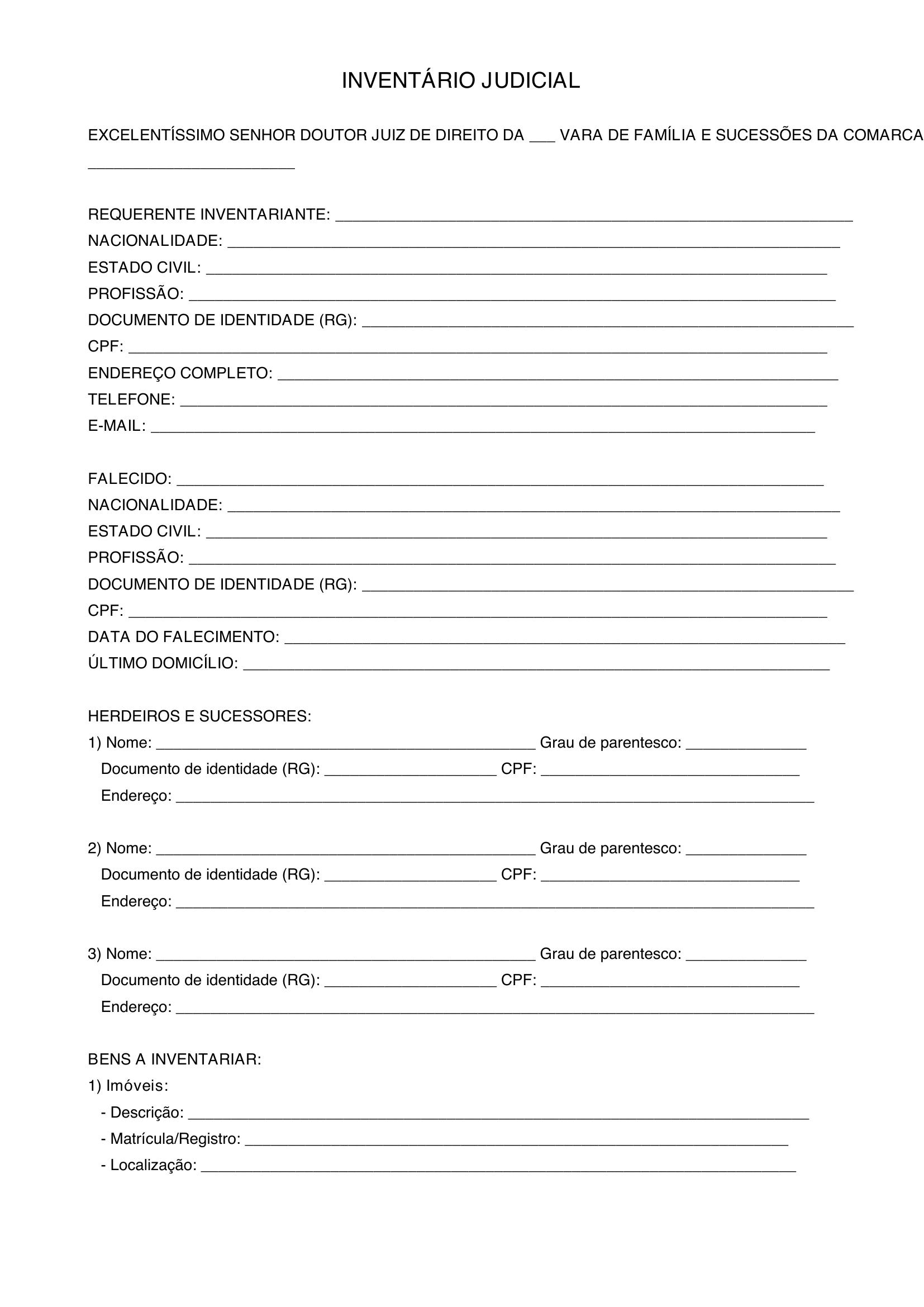 Modelo De Inventario Judicial