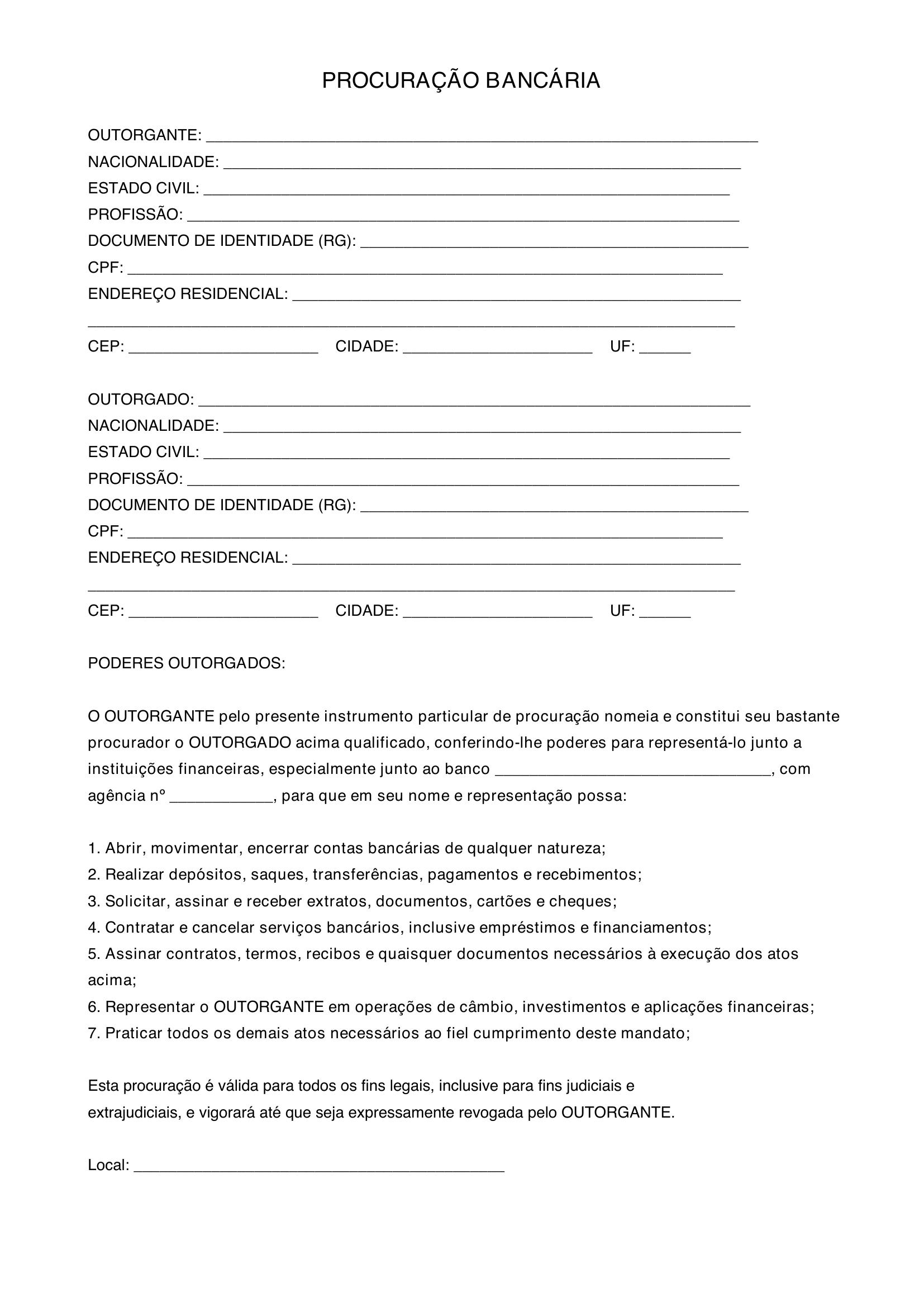 Modelo Procuração Banco
